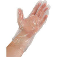 Gants jetables, Grand, Poly&eacute;thyl&egrave;ne, 0,02 mil, Sans poudre, Transparent R.M.G. Prévention