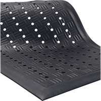 Cushion Station Mats, Slotted, 2' x 3-1/5' x 9/16", Black, Nitrile R.M.G. Prévention