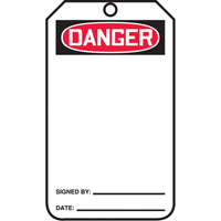 &eacute;tiquettes de s&eacute;curit&eacute;, Plastique, 3-3/8" la x 5-7/8" h, Anglais R.M.G. Prévention