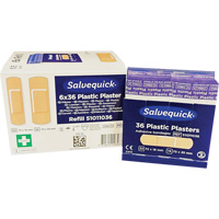Syst&egrave;mes de distribution de bandages Salvequick - recharges st&eacute;riles, Rectangulaire/carr&eacute;e, Plastique, St&eacute;rile R.M.G. Prévention