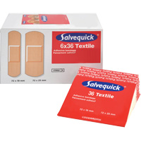 Syst&egrave;mes de distribution de bandages Salvequick - recharges st&eacute;riles, Rectangulaire/carr&eacute;e, Tissu, St&eacute;rile R.M.G. Prévention