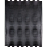 Tapis antifatigue en d&ocirc;me, &agrave; bulles, 3' x 4' x 1/2", Noir, Caoutchouc R.M.G. Prévention