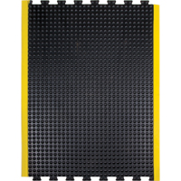 Tapis antifatigue en d&ocirc;me, &agrave; bulles, 3' x 4' x 1/2", Noir, Caoutchouc R.M.G. Prévention