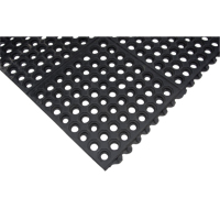 Tapis modulaire antifatigue, Nid d'abeilles, 3' x 3' x 1/2", Noir, Caoutchouc naturel R.M.G. Prévention