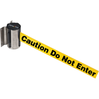Wall Mount Barrier, Steel, Screw Mount, 7', Yellow Tape R.M.G. Prévention