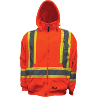 Chandail &agrave; capuchon de s&eacute;curit&eacute; en molleton, Molleton/Polyester, Petit, Orange R.M.G. Prévention