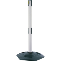 Poteau receveur robuste &agrave; ligne double, Hauteur de 38", Blanc R.M.G. Prévention