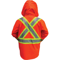 Hi-Vis FR/PU Safety Rain Jackets, Small, High Visibility Orange R.M.G. Prévention