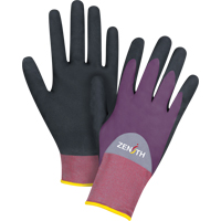 Gants enduits de premi&egrave;re qualit&eacute; ZX-2, 9/Grand, R&ecirc;vetement Nitrile/Mousse de nitrile, Calibre 18, Enveloppe en Nylon R.M.G. Prévention