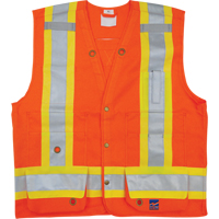 Veste de s&eacute;curit&eacute; pour arpenteur, Orange haute visibilit&eacute;, Petit, Polyester R.M.G. Prévention