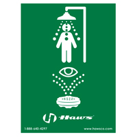 Enseigne douche/douche oculaire d'urgence, 24" x 18", Plastique, Pictogramme R.M.G. Prévention