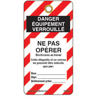 &eacute;tiquettes de verrouillage, Plastique, 3" la x 5-3/4" h, Français R.M.G. Prévention