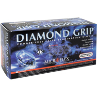 Diamond Grip Examination Gloves, X-Large, Latex, 8-mil, Powder-Free, Natural, Class 2 R.M.G. Prévention