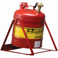 Bidon avec robinet s&eacute;curitaires pour laboratoires, Type I, Acier, 5 gal. US, Rouge, Homologu&eacute; FM R.M.G. Prévention