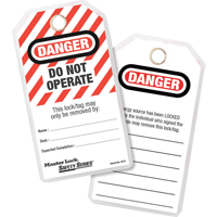 Lockout Tags, Plastic, 3-1/8" W x 6-1/2" H, English R.M.G. Prévention