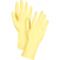 Gants jaune canari de premi&egrave;re qualit&eacute; r&eacute;sistants aux produits chimiques, Taille Petit/7, 12" lo, Latex de caoutchouc, Doublure en Ouat&eacute;e, 18 mils R.M.G. Prévention