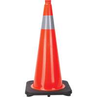 C&ocirc;ne de signalisation, 28", Orange, Bande(s) r&eacute;fl&eacute;chissante(s) 4" R.M.G. Prévention