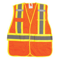 CSA Compliant High Visibility Surveyor Vest, High Visibility Orange, 2X-Large, Polyester R.M.G. Prévention