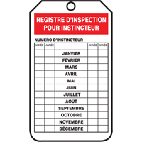 Inspection Tags, Plastic, 3-1/8" W x 5-7/8" H, French R.M.G. Prévention
