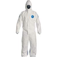 Hooded Coveralls, 4X-Large, Blue/White, Tyvek&reg; 400 D R.M.G. Prévention