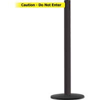 Advance TensaBarrier&reg; Barrier Post, Steel, 36" H, Black/Yellow Tape, 7.5' Tape Length R.M.G. Prévention