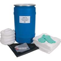 Trousse de lutte contre les d&eacute;versements pour &eacute;tabli, Huile seulement, Baril, Absorbance de 30 gal. US R.M.G. Prévention