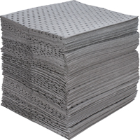 Feuilles absorbantes en fibres fines de calibre industriel, Universel, 15" x 17", 40 gal. d'absorption R.M.G. Prévention