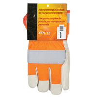 Gants d'ajusteur &agrave; chaleur sup&eacute;rieure orange haute visibilit&eacute;, Grand, Paume en Cuir fleur de vache, Doublure en Thinsulate R.M.G. Prévention