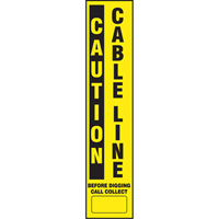 D&eacute;calcomanies pour piquet flexible de marquage - Caution Cable Line R.M.G. Prévention