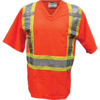 T-shirt de s&eacute;curit&eacute; en maille, Polyester, Petit, Orange R.M.G. Prévention