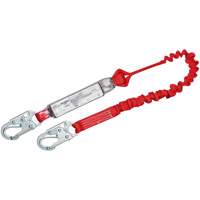 PRO Elastic Shock-Absorbing Lanyard, 6', Snap Hook Center, Snap Hook Leg Ends, Polyester R.M.G. Prévention