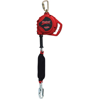 Cordage de s&eacute;curit&eacute; auto-r&eacute;tractable Rebel pour bas de pente, 20', Acier galvanis&eacute;, Pivotant R.M.G. Prévention