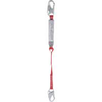 Pro Shock Absorbing Lanyard, 3', Locking Snap Hook Center, Locking Snap Hook Leg Ends, Polyester R.M.G. Prévention