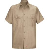 Short Sleeve Ripstop Shirt, Men's, Large (Tall), Khaki R.M.G. Prévention