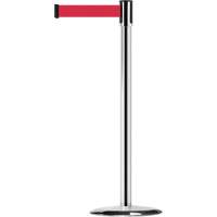Slimline TensaBarrier&reg; Barrier Post, Steel, 38" H, Red Tape, 7.5' Tape Length R.M.G. Prévention