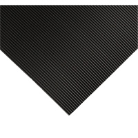 Tapis ondul&eacute; pour tableau de contr&ocirc;le no 702, 2' la x 10' lo, 1/4" &eacute;paisseur, Noir, PVC R.M.G. Prévention