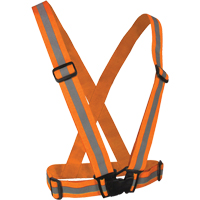 Elastic Safety Harness, High Visibility Orange, Silver Reflective Colour, One Size R.M.G. Prévention