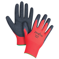 Black & Red Crinkle Grip Coated Gloves, 8/Medium, Rubber Latex Coating, 13 Gauge, Polyester Shell R.M.G. Prévention
