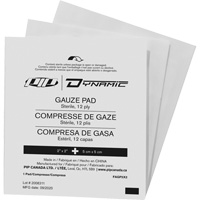 Gaze Dynamic, Tampon, 2" lo x 2" la, St&eacute;rile, Dispositif m&eacute;dical Classe 1 R.M.G. Prévention
