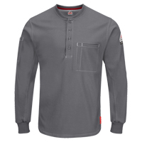 Excel FR&reg; Long Sleeve Henley Shirts, Small, Grey R.M.G. Prévention