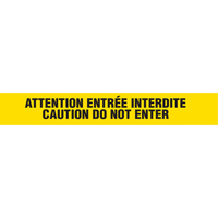 Barricade Tape, Bilingual, 3" W x 1000' L, 3 mils, Black on Yellow R.M.G. Prévention