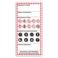 &eacute;tiquettes pour le milieu de travail, Papier cartonn&eacute;, 3" la x 6" h, Français R.M.G. Prévention