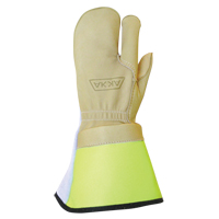 Gants &agrave; 3 doigts pour monteur de ligne, Moyen, Paume en Cuir fleur de vache R.M.G. Prévention