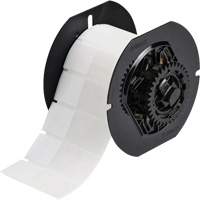 Self-Laminating Wire & Cable Label, Vinyl, 1" L x 2.6" H, Clear/White R.M.G. Prévention
