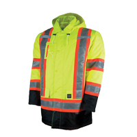 Lined Safety Parka, High Visibility Lime-Yellow, Large R.M.G. Prévention