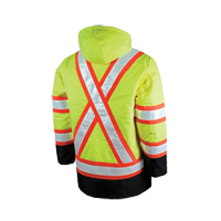 Lined Safety Parka, High Visibility Lime-Yellow, Large R.M.G. Prévention