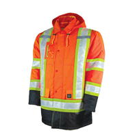 Lined Safety Parka, High Visibility Orange, Large R.M.G. Prévention
