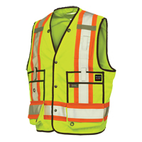 Veste de s&eacute;curit&eacute; pour arpenteur, Jaune lime haute visibilit&eacute;, T-Grand, Polyester R.M.G. Prévention