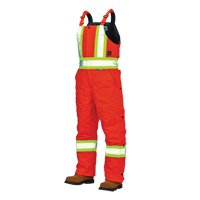 Duck Lined Safety Overalls, Cotton, Large, High Visibility Orange R.M.G. Prévention