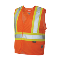 Veste de s&eacute;curit&eacute; d&eacute;tachable en cinq points, Orange haute visibilit&eacute;, Grand/T-Grand, Polyester R.M.G. Prévention